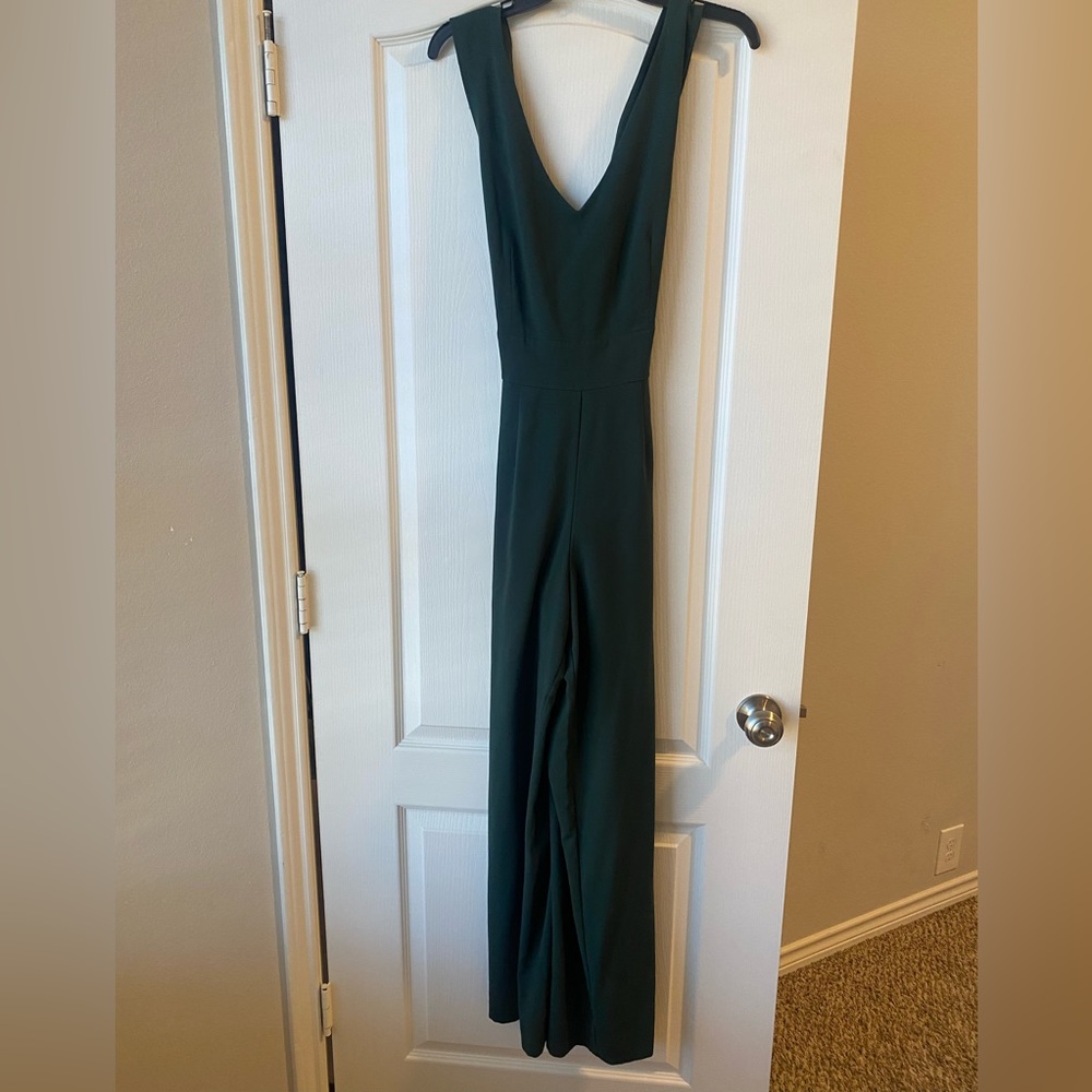 Dark green cross back jumpsuit